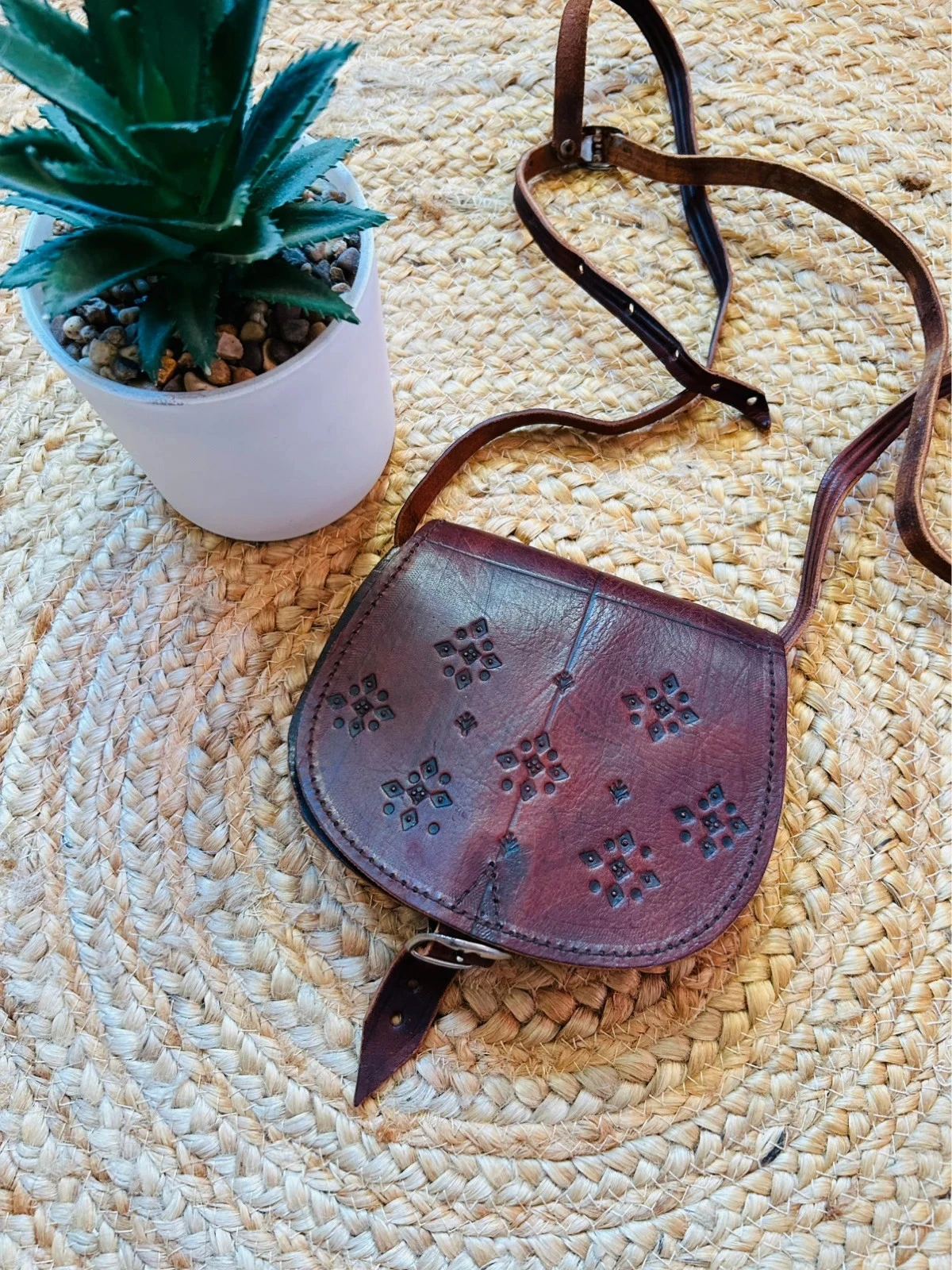 🤎🌿Mini saco artesanal 100% couro marroquino boêmio étnico Handcrafted Moroccan leather mini bag🌿🤎 – photo 2